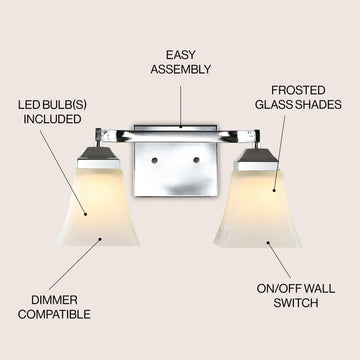 Staunton Iron/Glass Modern Cottage LED Vanity Light